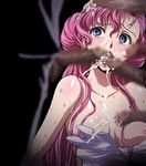  1girl areola_slip areolae blush breasts bubble bukkake censored cleavage code_geass cum cum_in_mouth cum_on_breasts cum_on_chest cum_on_hair dark-skinned_male ejaculation euphemia_li_britannia facial fellatio gangbang group_sex hyottokoaki interracial multiple_fellatio multiple_penises oral penis penis_on_breasts pink_hair purple_eyes rape scared sex solo_focus sweat tears tongue tongue_out 