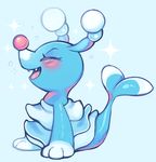  &lt;3 blush brionne cute eyes_closed fangs female kiwibon mammal marine nintendo open_mouth pinniped pok&eacute;mon pose seal solo star video_games 