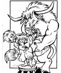  2005 anthro bovine breasts duo dutch_(artist) female from_behind_position gnome human human_on_anthro humanoid interspecies male male/female mammal nipples nude sex size_difference tauren video_games warcraft 