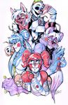  2016 animatronic anthro baby_(fnafsl) ballora_(fnafsl) bear blasticheart canine five_nights_at_freddy&#039;s fox funtime_foxy_(fnafsl) funtime_freddy_(fnafsl) humanoid machine mammal puppet puppet_bonnie_(fnafsl) robot video_games 