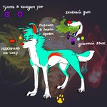  abstract_background by_dream canine fangs feral male mammal model_sheet open_mouth russian_text solo standing striped_tongue teeth text 