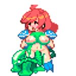  1girl animated animated_gif armor breasts cum cum_in_pussy lactation large_breasts monster pixel pixel_art rape red_hair slime warrior 