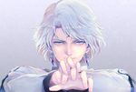  artist_name bishoujo_senshi_sailor_moon blurry crescent crystal_earrings dated depth_of_field earrings facial_mark forehead_mark foreshortening jewelry male_focus prince_demande saki_(hxaxcxk) silver_eyes silver_hair solo upper_body 