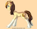  blue_eyes brown_hair cutie_mark equine eyelashes fan_character feral hair hooves ka-samy mammal my_little_pony nude simple_background smile standing 