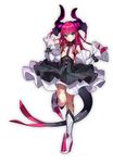  asymmetrical_horns blue_eyes boots detached_sleeves diamond_(shape) elizabeth_bathory_(fate) elizabeth_bathory_(fate)_(all) fate/extella fate/extra fate/extra_ccc fate_(series) full_body hair_ribbon highres knee_boots official_art pink_hair pointy_boots pointy_ears ribbon solo transparent_background wada_aruko 
