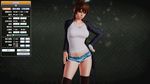  1girl 3d alternate_costume boots breakers breasts brown_eyes brown_hair female gradient gradient_background hand_on_hip headband honey_select jacket kneehighs large_breasts lips looking_at_viewer loose_socks open_mouth ponytail pose shorts solo thick_thighs thighs tia_langray wrist_wraps 