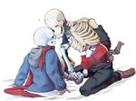 &lt;3 2016 animated_skeleton blush bone bottomless clothed clothing eyes_closed kissing male male/male not_furry papyrus_(undertale) sans_(undertale) simple_background skeleton undead undertale unknown_artist video_games white_background 