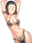  armor armpits arms_up bikini_armor black_hair breasts cleavage cosplay kurata_tome medium_breasts mob_psycho_100 navel pelvic_curtain princess_leia_organa_solo princess_leia_organa_solo_(cosplay) short_hair simple_background solo star_wars tenchisouha white_background 