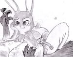  anthro black_and_white canine clothing disney duo erosmilestailsprower female fox greyscale judy_hopps lagomorph male mammal monochrome nick_wilde rabbit simple_background underwear watermark zootopia 