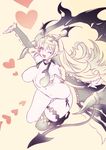  ;d ass bangs black_legwear blonde_hair breasts butt_crack covered_nipples demon_girl demon_tail demon_wings detached_sleeves eyebrows eyebrows_visible_through_hair hairband heart koza_game large_breasts long_hair lord_of_vermilion lord_of_vermilion_iii milia_(lord_of_vermilion) one_eye_closed open_mouth pointy_ears red_eyes single_thighhigh single_wing smile solo tail thighhighs wings 