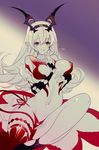  areola_slip areolae between_breasts breasts clitoris_cutout clitoris_slip demon_girl demon_tail hand_between_breasts head_wings heart heart_cutout koza_game large_breasts long_hair lord_of_vermilion lord_of_vermilion_iii milia_(lord_of_vermilion) no_wings panties pointy_ears pussy_peek red_eyes red_legwear red_panties side-tie_panties single_thighhigh smile solo tail thigh_strap thighhighs underwear 