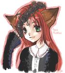  animal_ears cat_ears gothic_lolita green_eyes lolita lolita_fashion long_hair lowres nekomimi red_hair redhead 