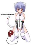  animal_ears ayanami_rei blue_hair cat_ears eva gainax gloves high_cut nekomimi neon_genesis_evangelion nge red_eyes rei_ayanami short_hair thigh_highs thighhighs zip zipper 