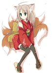  animal_ears copyright_request fox_ears fuchuu japanese_clothes solo tail thighhighs zettai_ryouiki 