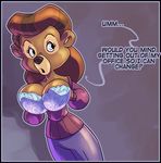  2016 anthro bear big_breasts billybaphomet bra breasts cleavage clothed clothing disney english_text female mammal mature_female rebecca_cunningham solo talespin text underwear 