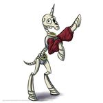  2016 bone equine friendship_is_magic horn horse knight male mammal medievil_(game) my_little_pony pony ponyfied simple_background sir_daniel_fortesque skeleton smile solo undead unicorn unknown_artist 