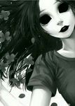  black_eyes black_hair clovers creepypasta jane_the_killer t-shirt white_background 