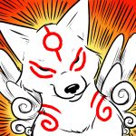  canid canine canis capcom eyes_closed mammal nishi solo video_games wolf ōkami 