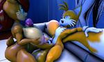  2016 3d_(artwork) anthro areola armpits balls big_breasts breasts canine chipmunk digital_media_(artwork) duo erect_nipples erection female fox huge_breasts male mammal miles_prower nipples nude penis rodent sally_acorn sex sonic_(series) titfuck toxictigerex 