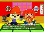  bovid canid canine canis caprine domestic_dog female fur gun hair lammy_lamb male mammal orange_fur parappa parappa_the_rapper ranged_weapon red_hair sheep um_jammer_lammy video_games weapon what why yellow_fur 