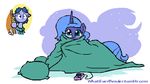 2016 ambiguous_gender animated bedding blanket blue_hair cute duo equine fan_character female friendship_is_magic hair horn mammal my_little_pony pillow princess_luna_(mlp) unicorn whateverbender 