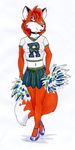  anthro canine cheerleader clothing collar female fox hair mammal midriff red_hair sean_o&#039;hare skirt solo trani 