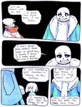  blood bone chara clothing english_text human loverofpiggies mammal protagonist_(undertale) sans scarf skeleton text undertale video_games 