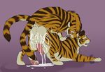  2016 4_toes balls balls_touching black_fur black_stripes cum cum_on_balls digital_media_(artwork) feline feral feral_on_feral fur kato_(tiger) male male/male mammal stripes tiger toes toradoshi 