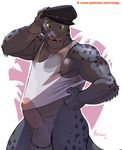  athletic balls bottomless clothed clothing disney erection erection_under_clothes feline headgear humanoid_penis looking_at_viewer male mammal negger nipples panther patreon pecs penis pinup pose renato_manchas shirt signature solo tank_top url wet_shirt zootopia 