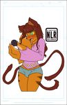  anthro big_hands clothed clothing feline female mammal nlr_domain open_mouth smile solo standing wide_hips 
