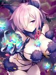  :o animal_costume animal_ears artist_name bare_shoulders between_breasts black_nails blush breasts claws cleavage commentary_request cowboy_shot dangerous_beast elbow_gloves embarrassed fate/grand_order fate_(series) foreshortening fur fur_trim giving gloves hair_over_one_eye halloween halloween_costume kousaki_rui large_breasts lavender_eyes lavender_hair leaning_forward looking_away mash_kyrielight nail_polish navel o-ring o-ring_top open_mouth panties purple_panties saint_quartz short_hair signature smile solo stellated_octahedron stomach underwear wolf_ears 