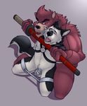  anthro bear canine chastity_cage duo eyazen kumatetsu male male/male mammal soraawoolf spreader_bar the_boy_and_the_beast wolf 