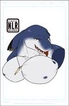  anthro fin fin_piercing fish furgonomics furry-specific_piercing jewelry looking_at_viewer male marine muscular necklace nipples nlr_domain pecs piercing shark solo tongue tongue_out 