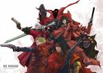  alucard_(hellsing) black_hair blonde_hair blue_eyes cape chain coat crossover dante_(devil_may_cry) devil_may_cry final_fantasy green_eyes gun handgun hellsing monster pistol rebellion_(sword) red_cape red_coat red_eyes revolver skull spawn spawn_(spawn) superhero sword trigun vash_the_stampede vincent_valentine weapon white_hair 