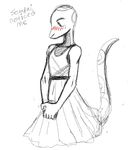  blush clothed clothing dress english_text female lizard myheartpumpspiss reptile scalie solo text 