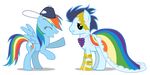  blue_feathers blue_hair clothed clothing crossdressing cutie_mark dress duo equine feathered_wings feathers female feral friendship_is_magic fur hair hat horse laugh male mammal mixermike622 multicolored_hair my_little_pony pegasus pony rainbow_dash_(mlp) rainbow_hair soarin_(mlp) wings wonderbolts_(mlp) 