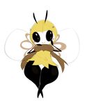  ambiguous_gender antennae black_eyes blush bulumble-bum nintendo pok&eacute;mon ribombee simple_background smile solo thick_thighs video_games white_background wide_hips wings 