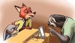  2016 anthro canine disney female flash_slothmore fox judy_hopps lagomorph male mammal nick_wilde rabbit sloth zdrer456 zootopia 