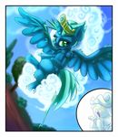  blue_feathers blue_fur crown cutie_mark duo equine eyelashes feathered_wings feathers fur green_eyes hooves horn mammal my_little_pony nude smile thediscorded winged_unicorn wings 