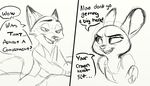  2016 anthro canine disney female fox judy_hopps lagomorph male mammal nick_wilde rabbit sketch trashasaurusrex zootopia 