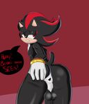  anthro anus balls butt hedgehog holding_butt kiddeathx_(artist) looking_back male mammal penis red_eyes shadow_the_hedgehog solo sonic_(series) spread_anus spreading text 