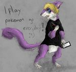  2016 anthro blue_eyes buckteeth cellphone claws english_text fur grey_background half-closed_eyes male mammal misha multicolored_fur nintendo phone pok&eacute;mon purple_fur rat rattata rodent simple_background solo standing tagme teeth text tired toe_claws two_tone_fur unknown_(disambiguation) video_games whiskers youtube 