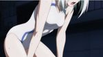  1girl animated animated_gif ass hip_attack keijo!!!!!!!! miyata_sayaka subtitled swimsuit white_hair 