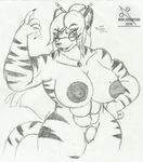  armpits bush eyewear feline female glasses mammal mature_female mike_argentum muscular muscular_female sketch tiger xian_sun_(mike_argentum) 