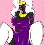  alien big_breasts breasts cleavage clothed clothing dress duck_dodgers purple_eyes queen_tyr&#039;ahnee thick_thighs 