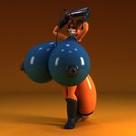  3d_(artwork) anthro anthroanim big_breasts breasts digital_media_(artwork) eyewear female hair huge_breasts hyper hyper_breasts inflation nipples nude open_mouth rubber_fox_lady simple_background smile solo wide_hips 
