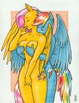 2018 anthro anthro_on_anthro anthrofied bhawk bite biting_finger breast_grab breasts duo equine eyes_closed feathered_wings feathers female female/female finger_in_mouth fluttershy_(mlp) friendship_is_magic grabbing_from_behind grope hand_on_breast mammal masturbation my_little_pony nude pegasus portrait rainbow_dash_(mlp) rubbing simple_background three-quarter_portrait vaginal vaginal_masturbation wings 