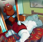  &lt;3 &lt;3_eyes anthro bear bed bulge clothing digitslayer duo erection erection_under_clothes garrodor male male/male mammal polar_bear underwear 