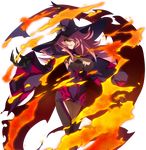  black_sclera blazblue blazblue:_central_fiction breasts fire hat konoe_a_mercury large_breasts pink_hair solo tight_top transparent_background witch_hat yellow_eyes 