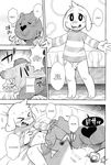  age_difference asriel_dreemurr balls bear blush boss_monster caprine clothing cub goat harusuke licking male mammal oral penis smile tongue tongue_out undertale underwear video_games young 